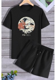 Resim Titan Şort T-shirt Eşofman Takımı Siyah 