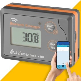 Resim Sevgift Az 88362 Sıcaklık Nem Kayıt Cihazı Datalogger | Akıllı Telefon Uyumlu 