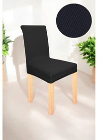 Resim Spandex Bal Peteği Kumaş Likralı Sandalye Kılıfı Tüylenmez Kaliteli Streç Sandalye Örtüsü 