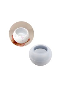 Resim Epoksi Yuvarlak Beton Saksı Ve Mumluk Silikon Kalıbı 10.2x7.3 