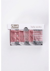 Resim Cocole Socks Kız Bebek Çorabı 6 Lı Set Pamuklu Mercan Karışık Desenli Yenidoğan Kutulu 