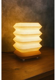 Resim Modern Led Abajur Sıcak Işık Dekoratif Masa Lambası Beyaz 