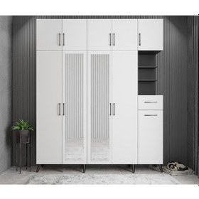 Resim Açelya Portmanto Vestiyer Füme Beyaz 225cm M10 