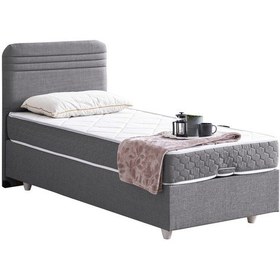 Resim Mila Tek Kişilik Baza Başlık Orthosoft Yatak Seti - Gri 90 x 190 
