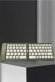 Resim Torima TK-08 Yeşil Kablosuz Katlanabilir Şarjlı Taşınabilir Mini Bluetooth Klavye 