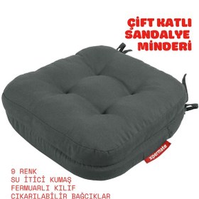Resim Xpermate Çift Kat Sandalye Minderi 42x42x8 Antrasit 