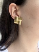 Resim Geometrik Vintage Küpe 