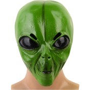 Resim 1 Adet Gerçekçi Lateks Yeşil Uzaylı Kafa Maskesi, Cadılar Diğer 