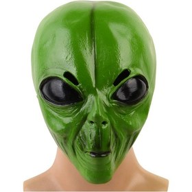 Resim 1 Adet Gerçekçi Lateks Yeşil Uzaylı Kafa Maskesi, Cadılar Diğer 