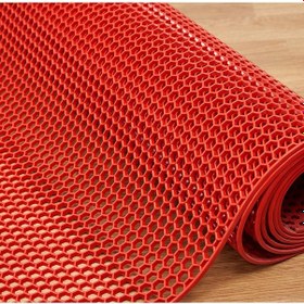 Resim Clourmat Kırmızı Kaydırmaz Petek Paspas kırmızı 120cm X 500cm 