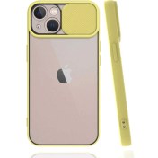 Resim MobaxAksesuar Apple iPhone 13 Mini Kılıf Kamera Kapatmalı Lensi Case Sarı 