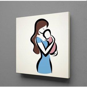 Resim Bebeğini Kucağına Alan Anne Kanvas Tablo 