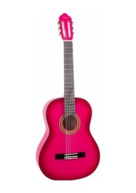 Resim Valencia Vc103tpks 3/4 Klasik Gitar - Pembe Sunburst Başlangıç Seviyesi Sap Ayar Çeliği Truss Rod , Estetik Pembe Gradyan Bitiş, Öğrenci Dostu İnce Sap Profili 