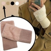 Resim 4 Adet Kadınlar İçin Yumuşak ve Sıcak Parmaksız Eldiven - Esnek Bilekli, Ucu Açık Soğuk Hava El Isıtıcıları (Pembe/Bej//Beyaz/Siyah), Makinede Yıkanabilir Günlük, Şehre Dışarı Çıkma & Araba Kullanımı İçin 