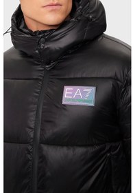 Resim EA7 Logolu Kapitoneli Regular Fit Kapüşonlu Şişme Mont Erkek MONT 6DPB71 PN2MZ 1200 Siyah 