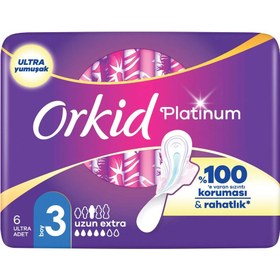 Resim Orkid Platinum Kanatlı Gece (Boy 3) 6 Adet Hijyenik Ped - Gratis 