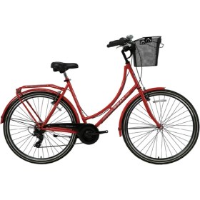 Resim Bisan Paradıse Kadın Şehir Bisikleti 54CM V 28 Jant Kırmızı Gri 