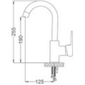Resim Gms Zirve Kuğu Lavabo Musluk Bataryası Altın - Siyah Zrv201 