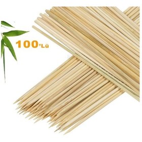 Resim Çöp Şiş 25 Cm 100 Adet Doğal Ahşap Şiş 