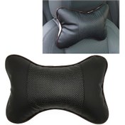 Resim Four Seasons Nefes Deri Yüzey Araç Boyun Yastık Baş Yastığı Black 