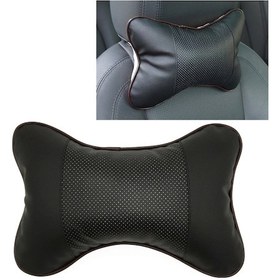 Resim Four Seasons Nefes Deri Yüzey Araç Boyun Yastık Baş Yastığı Black 