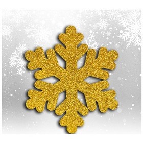 Resim Yılbaşı Kar Tanesi Dekor Strafor Süs, 25 Cm - Altın 