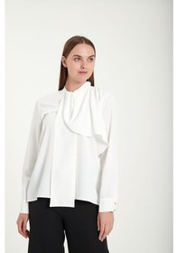 Resim Modatalika Kadın Fularlı Yaka Gömlek 001 