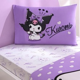 Resim Taç Lisanslı Kuromi Tek Kişilik Pamuk Nevresim Takımı 