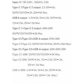 Resim Baseus 120W Gan Pd Qc 5.0 Type-C Usb Hızlı Şarj Cihazı (C+C+U) 