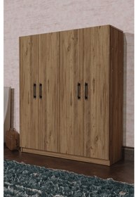 Resim Ae-1054 Arena Atlantik Çamgardırop 4 Kapaklı 2 Askılıklı, 6 Raflı 