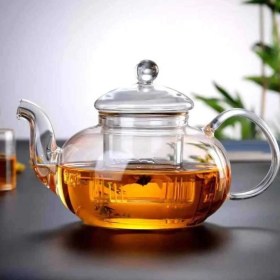 Resim UltraMint Şeffaf Cam Süzgeçli Demlik 400ML, Sağlıklı ve Şık Çay Demleme Aracı 