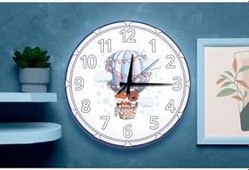 Resim M&H Quality(556) Sevimli Balon ve Hayvan Figürlü Sessiz Mekanizma Duvar Saati – Çocuk Odası Dekoratif” Çok Renkli 40 x 40 