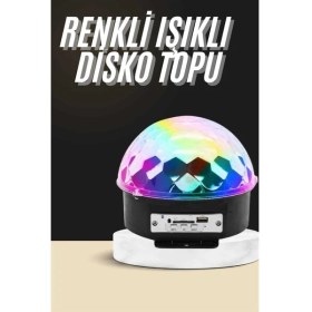 Resim Najmaddin LED Işık Disko Topu Bluetooth Hoparlörlü USB Müzik Çalar Kumandalı - NJ001P-4IB0B2 