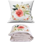 Resim Çiçek Tv Battaniyeli Opsiyonel Dekoratif Araç İçi Yastık Çok Renkli 