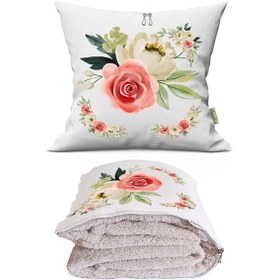 Resim Çiçek Tv Battaniyeli Opsiyonel Dekoratif Araç İçi Yastık Çok Renkli 