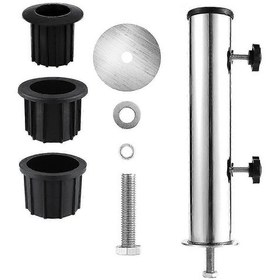 Resim Şemsiye Direği Montaj Standı Boru Seti, Dış Mekan Şemsiye Taban Tutucu Ek Boru Manşonu, Dış Mekan Garajı İçin S202412245562 Gümüş Siyah 