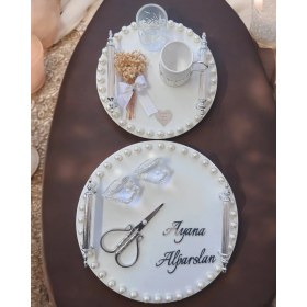 Resim Cyz Home Fascination Gümüş Incili Söz Nişan Tepsisi 