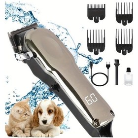 Resim Willowhaven 1 Adet Metal Kaplama Led Ekranlı Düşük Sesli Kedi Köpek Tıraş Makinesi Silvery 