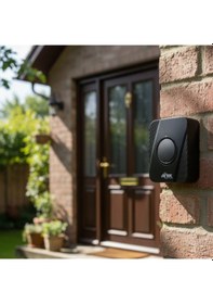 Resim Kablosuz Su Geçirmez Kapı Zili Siyah 