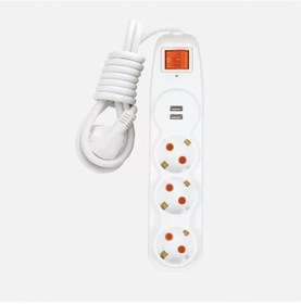 Resim 2 Usb Girişli Çocuk Korumalı 3'lü Anahtarlı Akım Korumalı Topraklı Grup Priz 