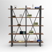 Resim Robinhome Robin Home Vivaldi E Ofis Kitaplık 5 Raflı Metal Ayaklı Barok 