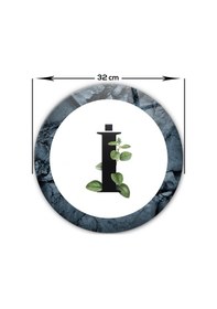 Resim Decorita Cam Kesme Tahtası - Cam Kesme Tablası - Harfli Tasarım İ Çap 32 CM 