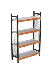 Resim 4 Katlı Dekoratif Midi Rack - Ekonomik Depo,arşiv, Kiler Rafı Siyah-turuncu-46x90 Cm-100 Cm Çok Renkli 