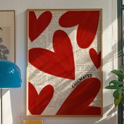 Resim 1 adet Çerçevesiz Tuval Poster, Cesur Kırmızı Kalplerle Vintage Sanat, Ruh Eş Duvar Sanatı Baskısı, Yatak Odası, Oturma Odası, Mutfak veya Koridor Dekorasyonu için Minimalist Romantik Tasarım, Modern Ev Duvar Dekoru Hediyesi, Yatak Odası Duvar Sanatı | Metinsel Sanat Eseri | Dekoratif Tuval, Tuval Duvar Sanatı 