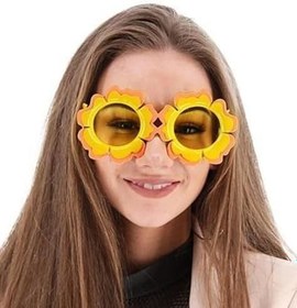 Resim Papatya Şekilli Turuncu Sarı Hawaii Parti Gözlüğü 