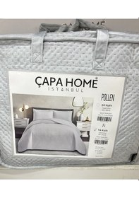 Resim Çapa Home Yeni Nesil Nubuk Yaz - Kış Modern Lüks Yatak Örtüsü, Pollen , Tek Kişilik Gri 