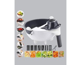 Resim TKÇ Çok Fonksiyonlu Döner Rende Süzgeç Hazneli Ergonomik Sebze Doğrayıcı 