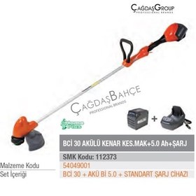 Resim Oleomac Bci30 Akülü Kenarkesme Tırpan 5.0Ah Akü+ Şarj Aleti 