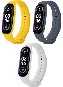 Resim HOFFICE Xiaomi Mi Band 5 / Mi Band 6 Uyumlu Silikon Kordon (SADECE 3 ADET KORDON) 