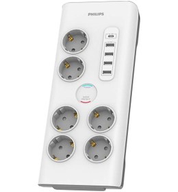 Resim Philips SPN7060WA/62 6'lı 5 USB'li 2 M Anahtarlı Akım Korumalı Priz 